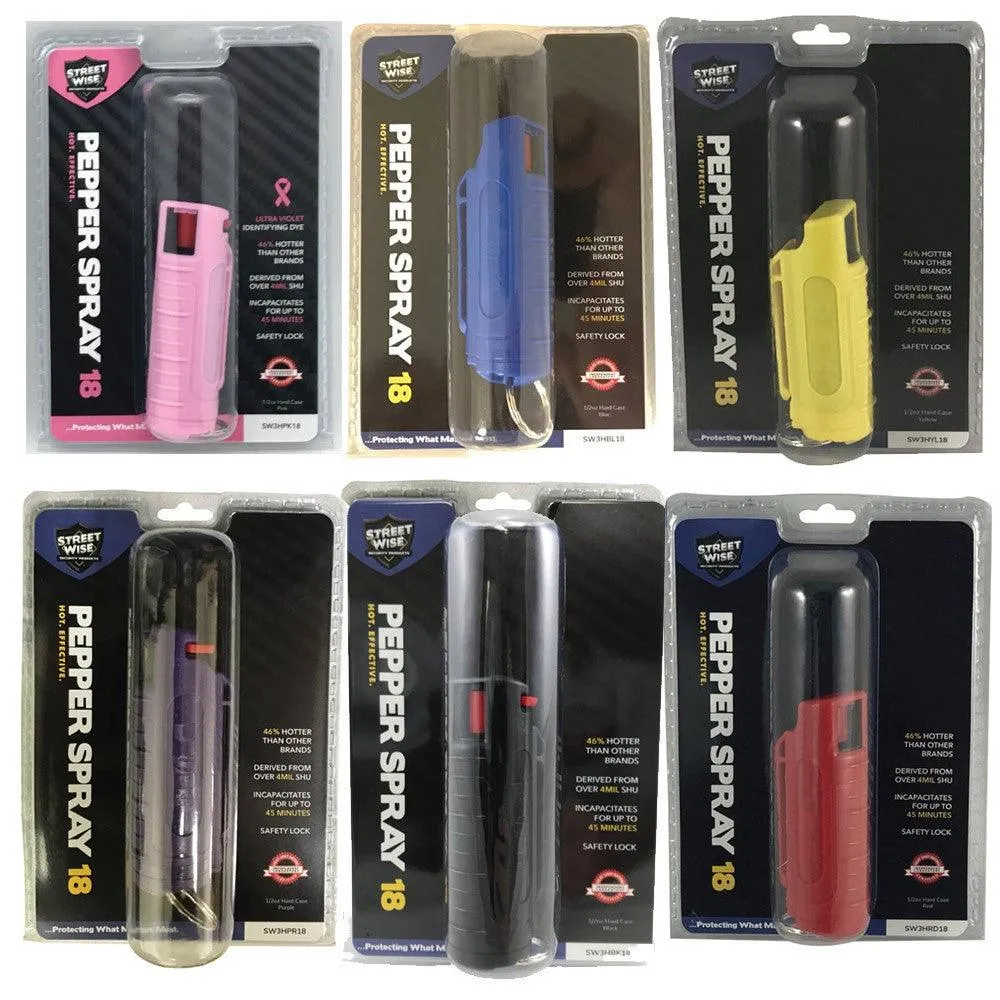 125 Units Mix Colors Hard Case Pepper Sprays with Key-Chains