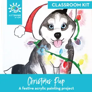 Art Kits   Video Tutorial | A Festive Acrylic Painting Project | Christmas Pup (Classroom Kit)