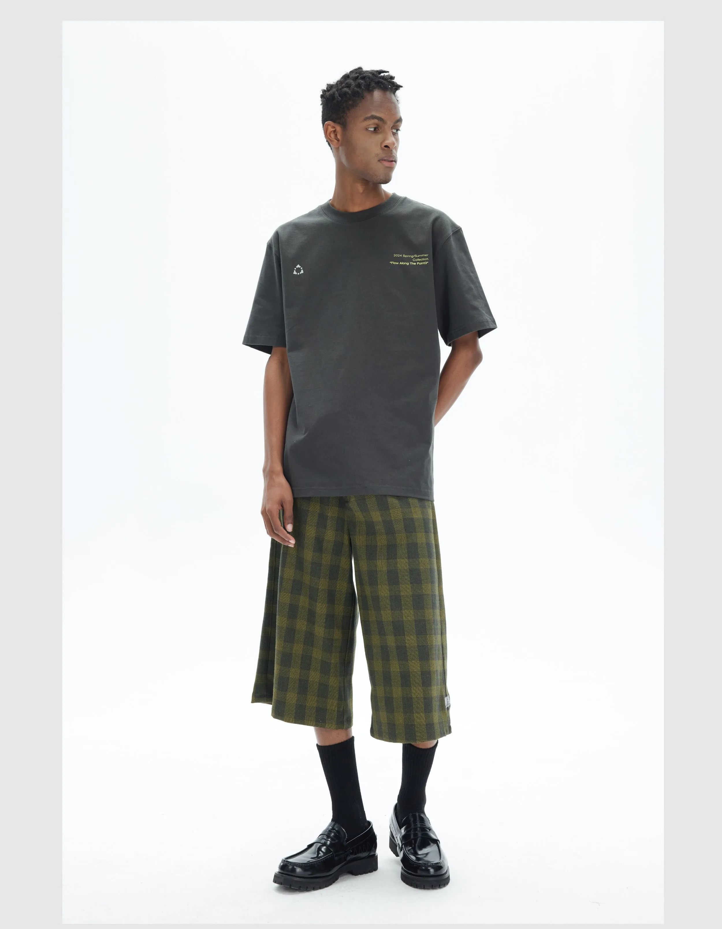 Checkered Straight Casual Pants