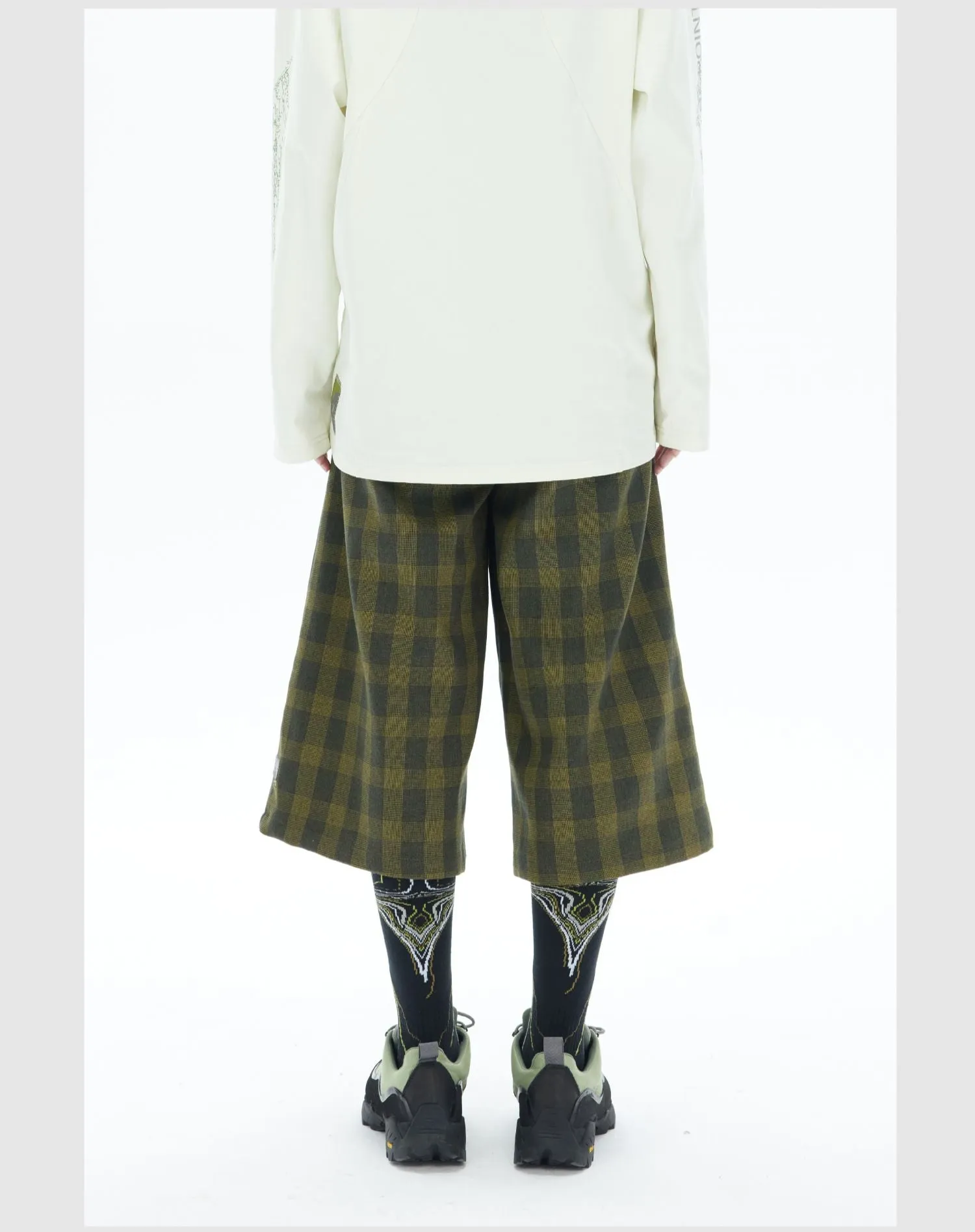 Checkered Straight Casual Pants