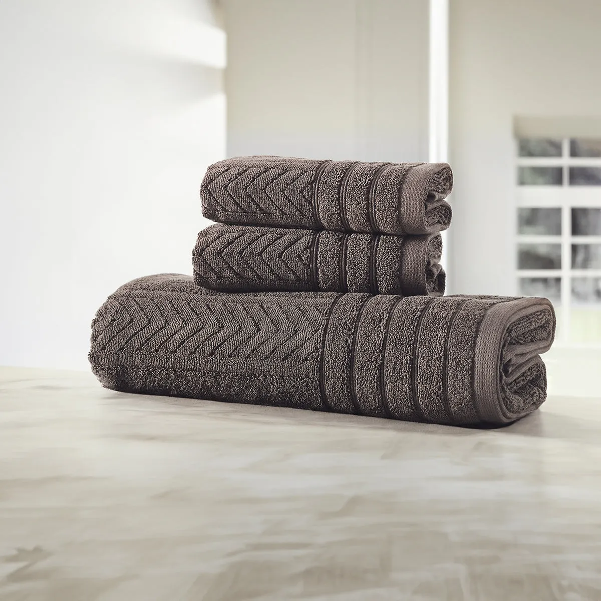 Cotton Bath Towel | Hand Towels | Brown | Set of 3