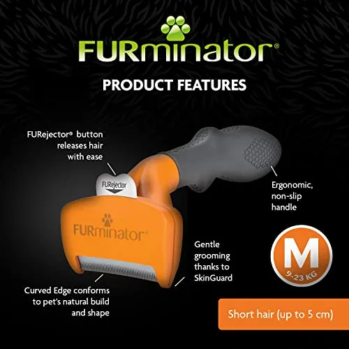 Furminator Undercoat Deshedding Tool Medium Short Hair Dogs 9 to 23 Kg T691665