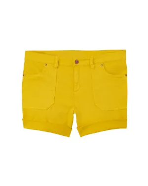 Macau Rolled Wide Cuff Short | Yellow