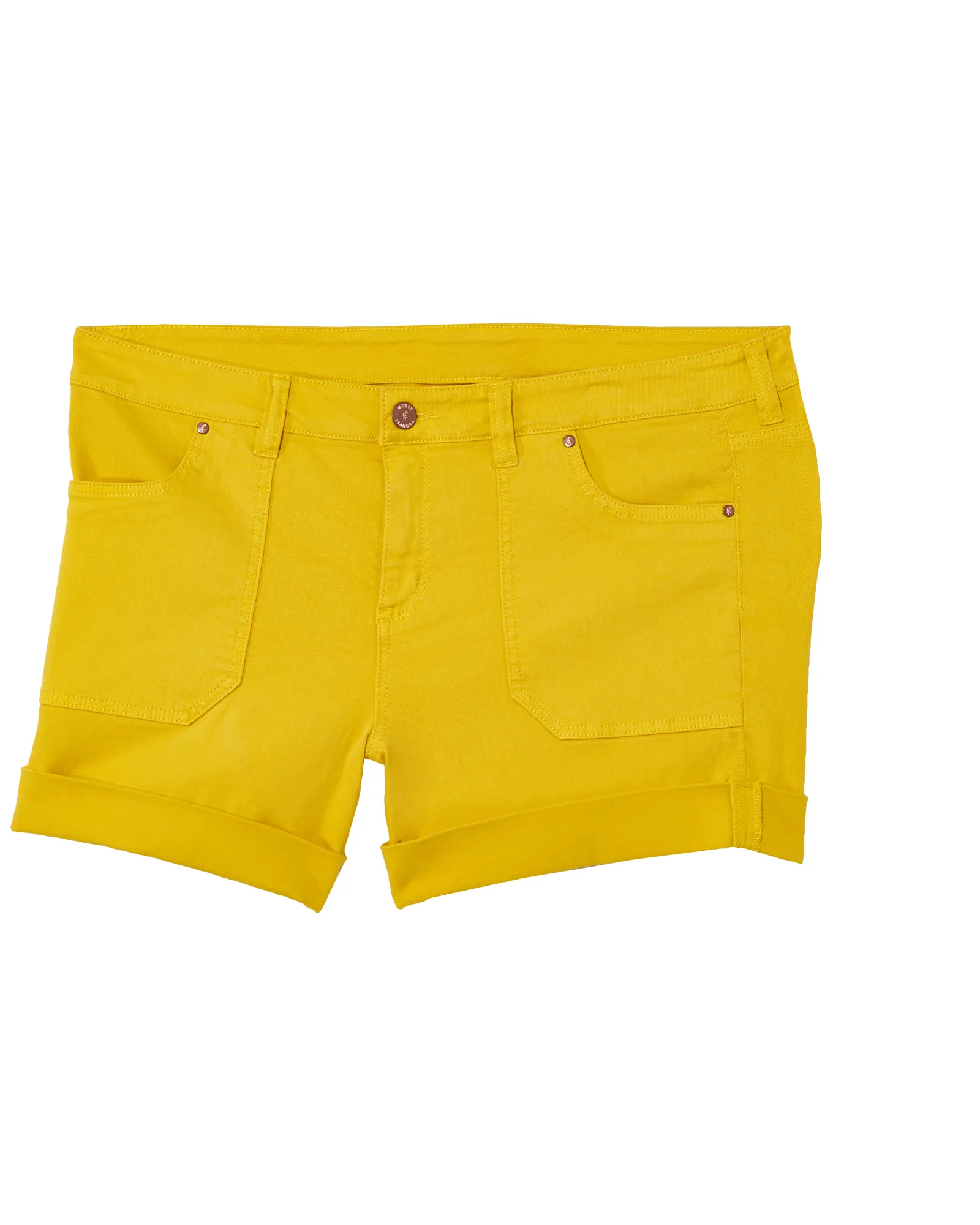 Macau Rolled Wide Cuff Short | Yellow