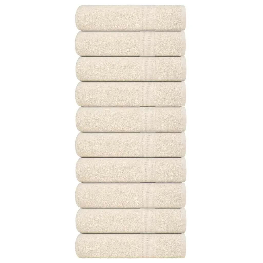 Shower Towels 10 pcs Cream 70x140 cm 360 gsm 100% Cotton