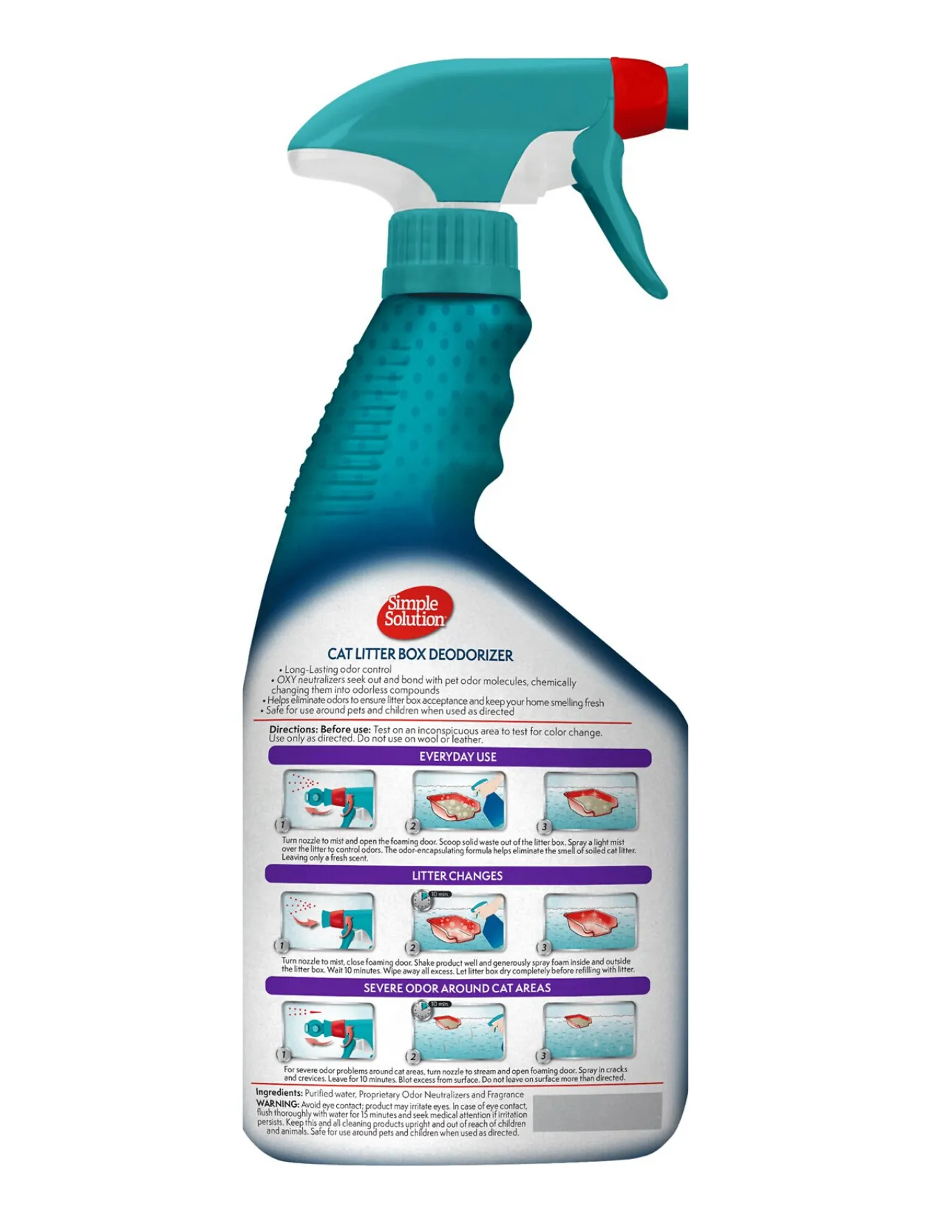 Simple Solution Cat Litter Box Odor Eliminator For Cats 32oz