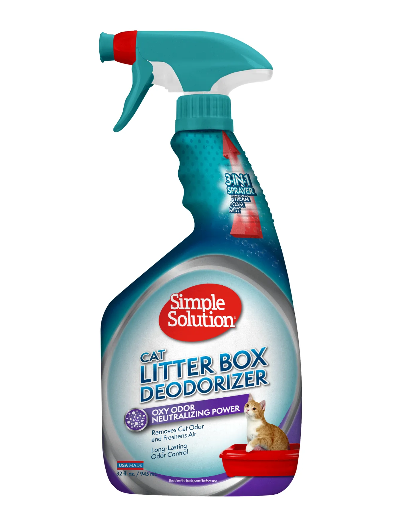 Simple Solution Cat Litter Box Odor Eliminator For Cats 32oz