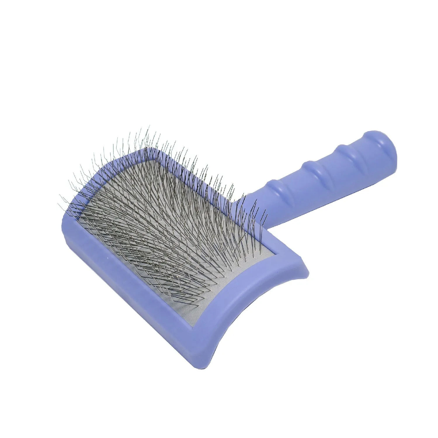 Tauro Pro Line Ergonomic Plastic Dog & Cat Brush Curved Stainless Steel Teeth For Detangling And Comfortable Brushing, teeth 0.79 in, thin