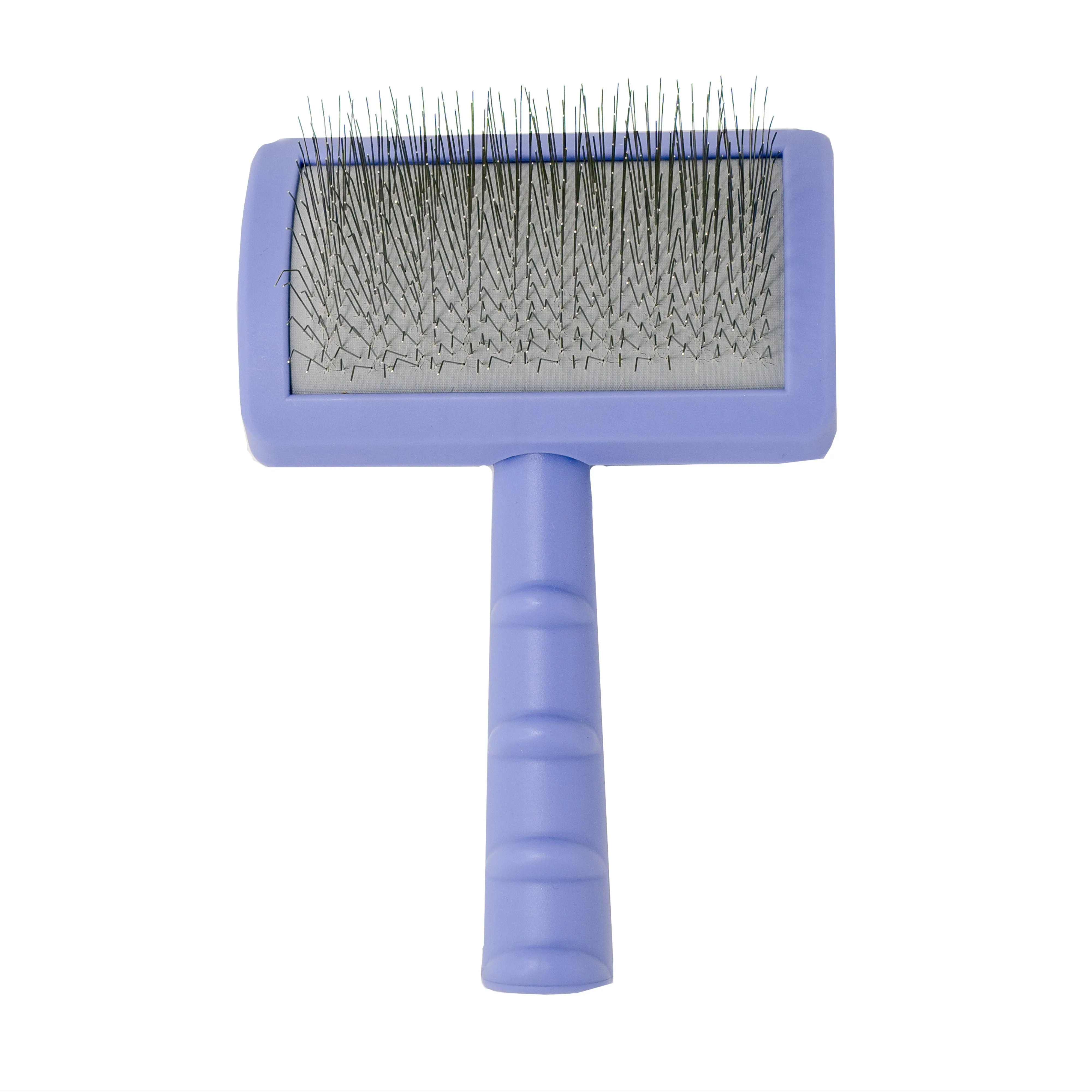 Tauro Pro Line Ergonomic Plastic Dog & Cat Brush Curved Stainless Steel Teeth For Detangling And Comfortable Brushing, teeth 0.79 in, thin