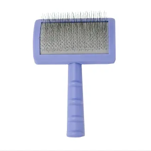 Tauro Pro Line Ergonomic Plastic Dog & Cat Brush Curved Stainless Steel Teeth For Detangling And Comfortable Brushing, teeth 0.79 in, thin