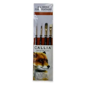 Willow Wolfe - Callia Artist Brushes - All Media Fur & Feather - 4 Brush Set